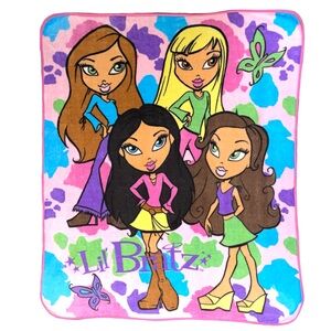 Lil Bratz Y2K Throw Blanket 48" x 58" Fashion Glam Dolls Cloe Yasmin Jade Sasha